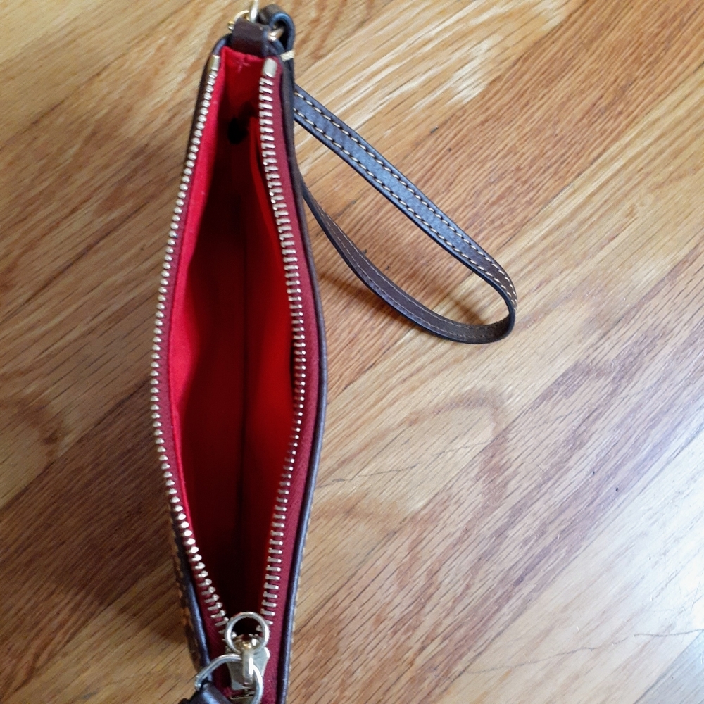Dooney & Burke Leather Snake skin Slim Wristlet Multi Color Brown OS Dooney & Bu - Picture 3 of 4